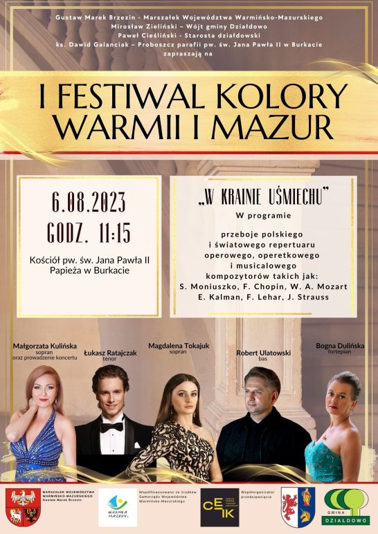 I Festiwal Kolorów Warmii i Mazur w naszym kościele – 6 sierpnia 2023